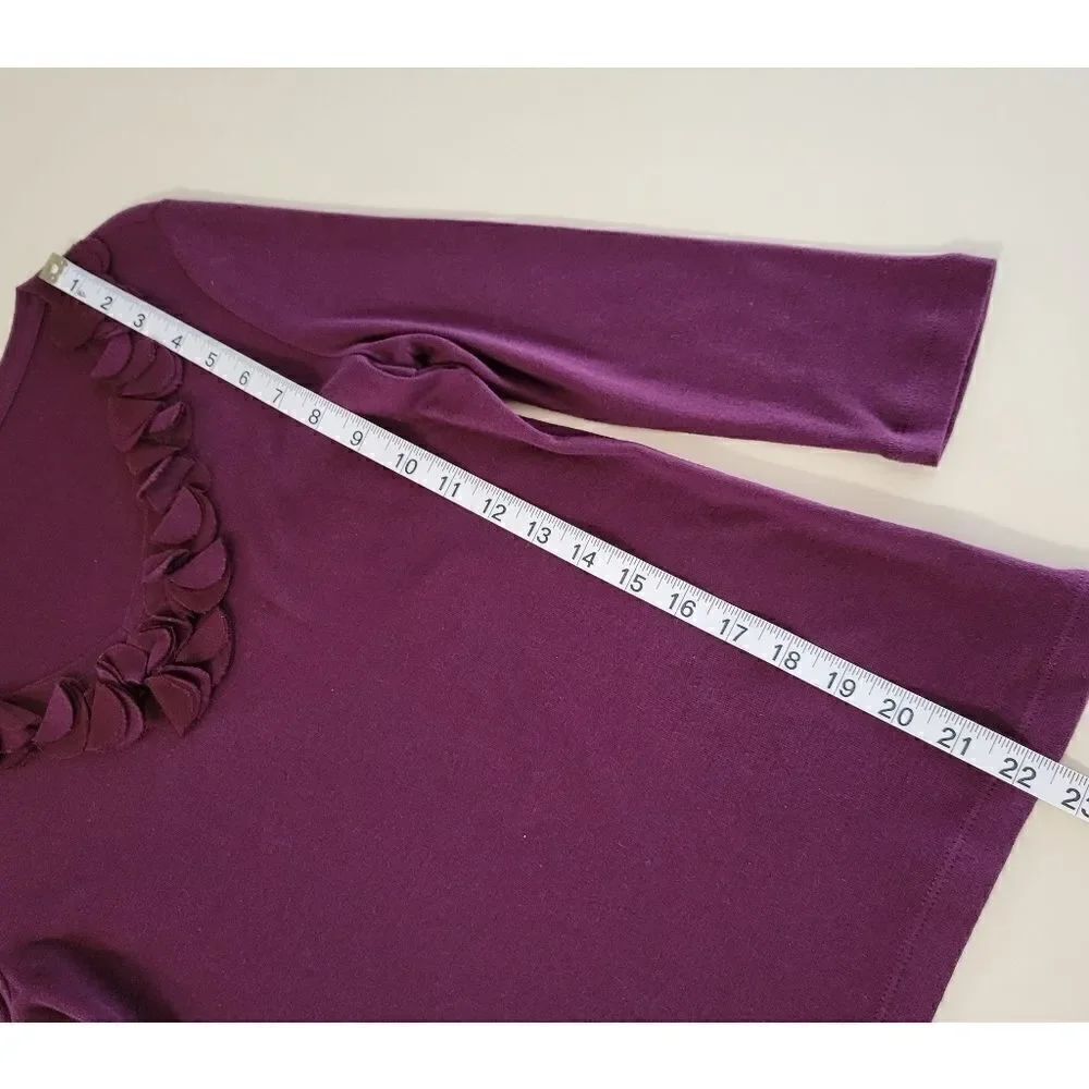 Talbots Ruffle V-neck Top - Picture 5 of 9